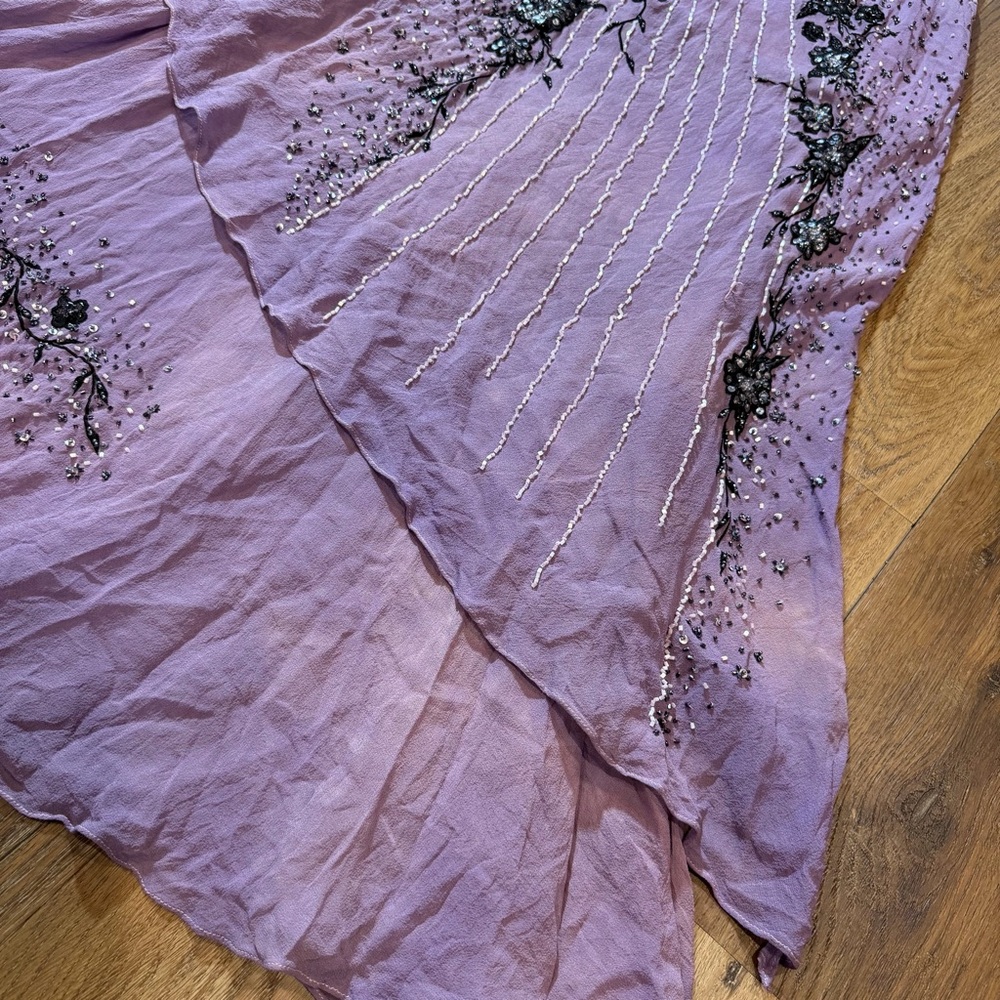 Vintage Y2K 100% Silk Beaded Dress Vintage Beaded Dress Sue Wong Dress Fairy - Picture 13 of 17